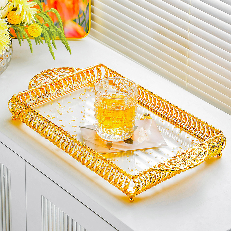 Metal tray light luxury acrylic storage tray 20