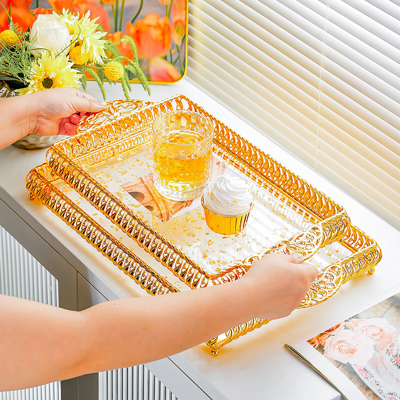 Metal tray light luxury acrylic storage tray 20