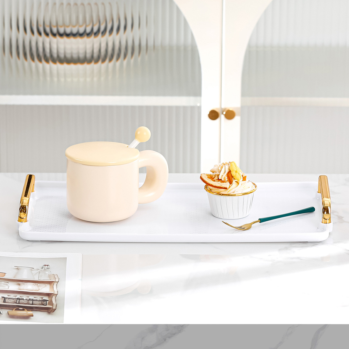 Tea set teacup tray storage rack dessert rack 18