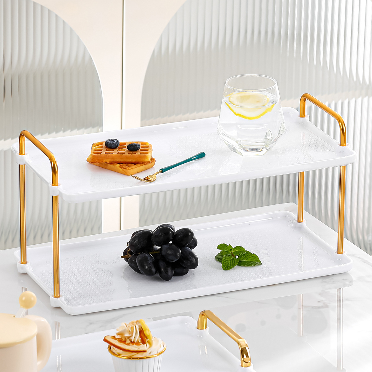 Tea set teacup tray storage rack dessert rack 18