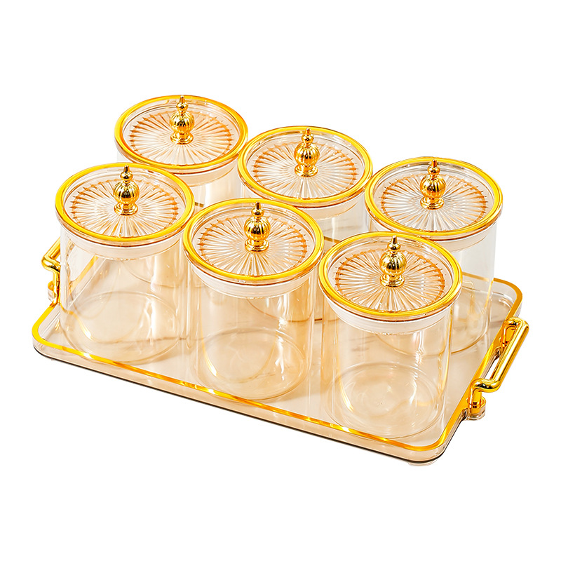 Food grade kitchen transparent storage bottle with lid 43