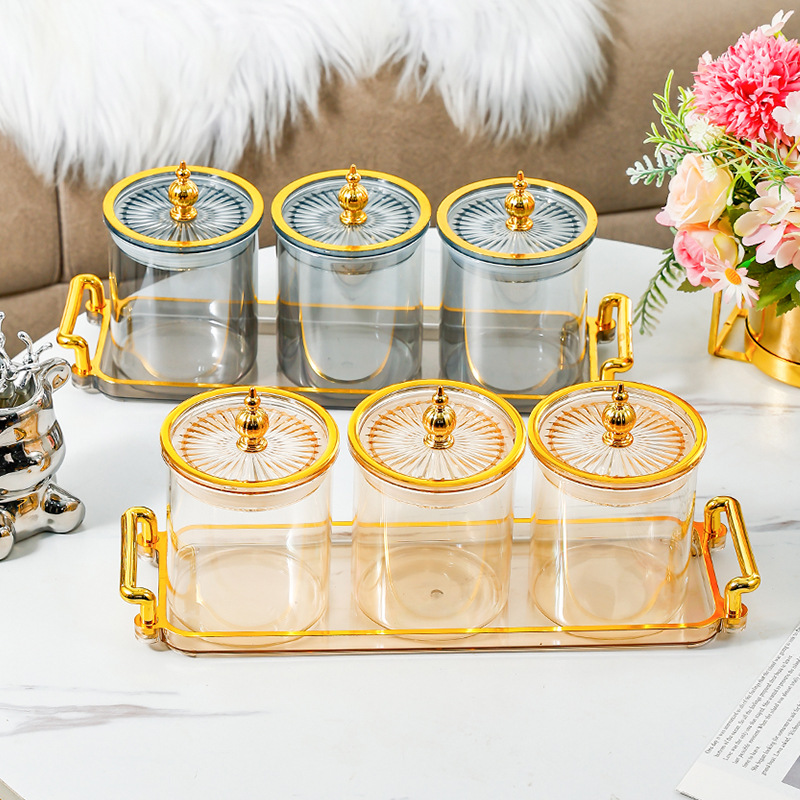 Food grade kitchen transparent storage bottle with lid 43