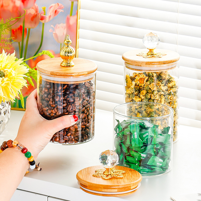 Glass sealed jar for tea and tangerine peel storage 47