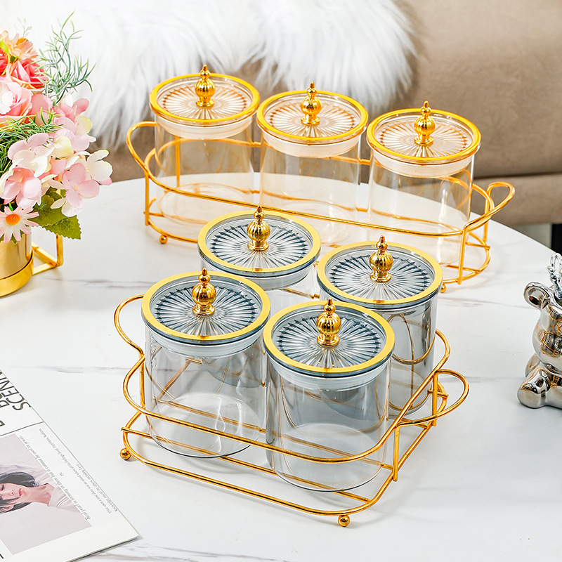 Glass tea can sealed jar with lid for home use 46