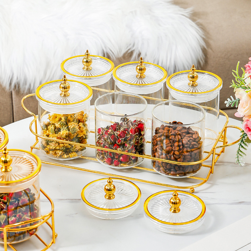 Glass tea can sealed jar with lid for home use 46