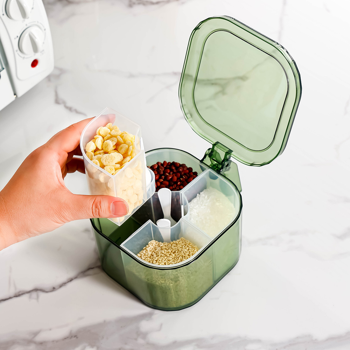 Kitchen spice jar with multiple compartments 35