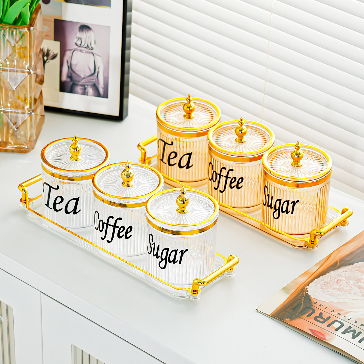 Light luxury sealed jar set tea jar 38