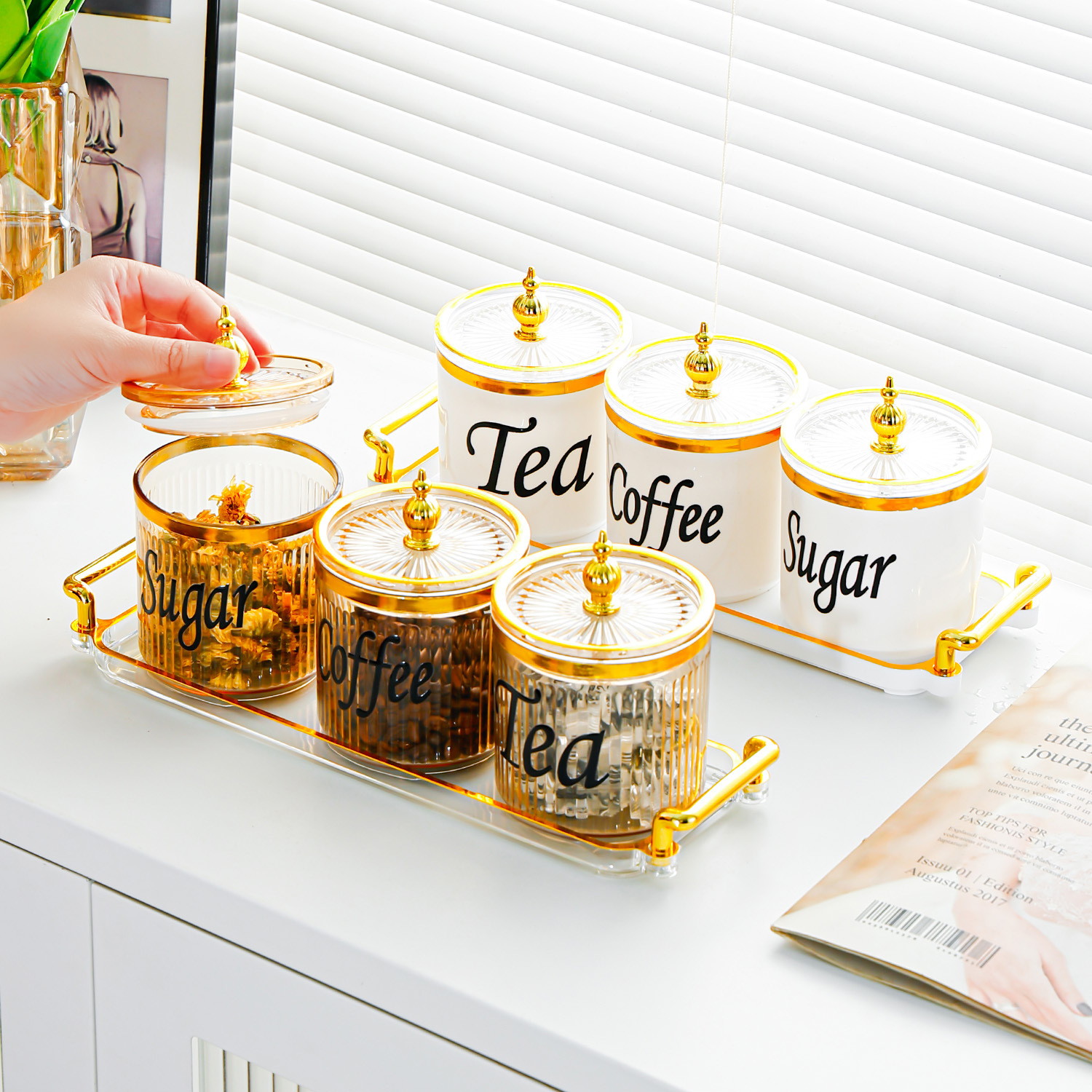Light luxury sealed jar set tea jar 38