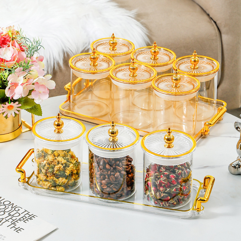 Round kitchen transparent storage bottle 49